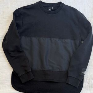 adidas womens Black Crewneck Pullover with Panel Detail